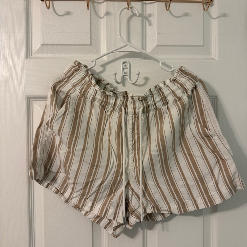 Loft Striped Tan and White Women's Shorts